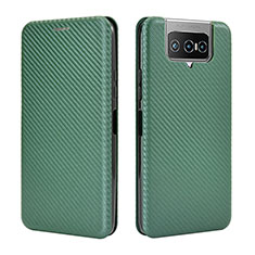 Funda de Cuero Cartera con Soporte Carcasa L02Z para Asus ZenFone 8 Flip ZS672KS Verde