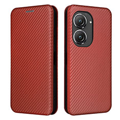 Funda de Cuero Cartera con Soporte Carcasa L02Z para Asus Zenfone 9 Marron