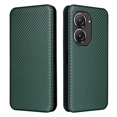 Funda de Cuero Cartera con Soporte Carcasa L02Z para Asus Zenfone 9 Verde