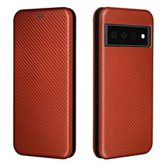 Funda de Cuero Cartera con Soporte Carcasa L02Z para Google Pixel 6 5G Marron