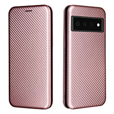 Funda de Cuero Cartera con Soporte Carcasa L02Z para Google Pixel 6 5G Oro Rosa