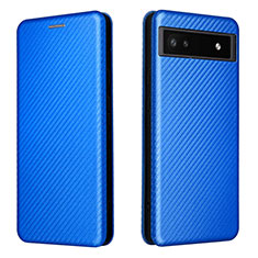 Funda de Cuero Cartera con Soporte Carcasa L02Z para Google Pixel 6a 5G Azul