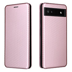 Funda de Cuero Cartera con Soporte Carcasa L02Z para Google Pixel 6a 5G Oro Rosa