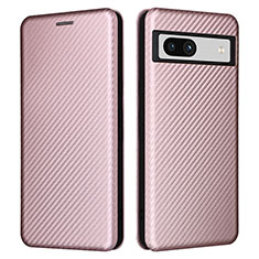 Funda de Cuero Cartera con Soporte Carcasa L02Z para Google Pixel 7a 5G Oro Rosa