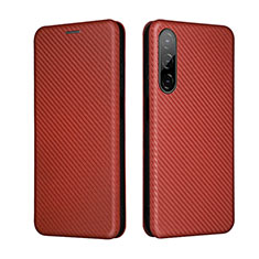 Funda de Cuero Cartera con Soporte Carcasa L02Z para HTC Desire 22 Pro 5G Marron