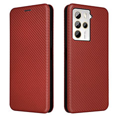 Funda de Cuero Cartera con Soporte Carcasa L02Z para HTC U23 5G Marron