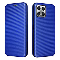 Funda de Cuero Cartera con Soporte Carcasa L02Z para Huawei Honor X8 4G Azul