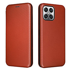 Funda de Cuero Cartera con Soporte Carcasa L02Z para Huawei Honor X8 4G Marron