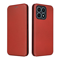 Funda de Cuero Cartera con Soporte Carcasa L02Z para Huawei Honor X8a 4G Marron