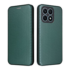 Funda de Cuero Cartera con Soporte Carcasa L02Z para Huawei Honor X8a 4G Verde