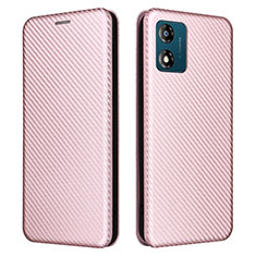 Funda de Cuero Cartera con Soporte Carcasa L02Z para Motorola Moto E13 Oro Rosa