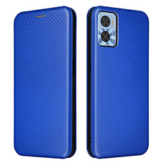 Funda de Cuero Cartera con Soporte Carcasa L02Z para Motorola Moto E22 Azul