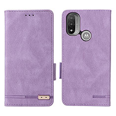 Funda de Cuero Cartera con Soporte Carcasa L02Z para Motorola Moto E30 Morado