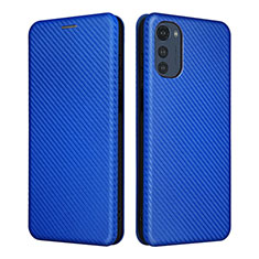 Funda de Cuero Cartera con Soporte Carcasa L02Z para Motorola Moto E32 Azul