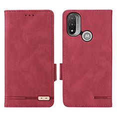 Funda de Cuero Cartera con Soporte Carcasa L02Z para Motorola Moto E40 Rojo