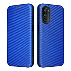 Funda de Cuero Cartera con Soporte Carcasa L02Z para Motorola Moto Edge (2022) 5G Azul