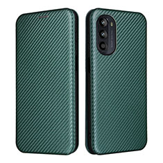 Funda de Cuero Cartera con Soporte Carcasa L02Z para Motorola Moto Edge (2022) 5G Verde