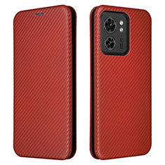 Funda de Cuero Cartera con Soporte Carcasa L02Z para Motorola Moto Edge (2023) 5G Marron