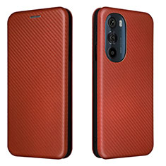 Funda de Cuero Cartera con Soporte Carcasa L02Z para Motorola Moto Edge 30 Pro 5G Marron