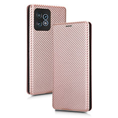 Funda de Cuero Cartera con Soporte Carcasa L02Z para Motorola Moto Edge 40 Pro 5G Oro Rosa