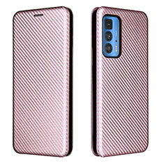 Funda de Cuero Cartera con Soporte Carcasa L02Z para Motorola Moto Edge S Pro 5G Oro Rosa