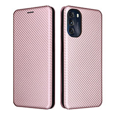 Funda de Cuero Cartera con Soporte Carcasa L02Z para Motorola Moto G 5G (2022) Oro Rosa