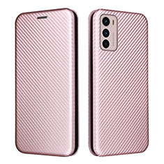 Funda de Cuero Cartera con Soporte Carcasa L02Z para Motorola Moto G42 Oro Rosa