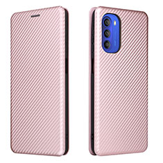 Funda de Cuero Cartera con Soporte Carcasa L02Z para Motorola Moto G51 5G Oro Rosa