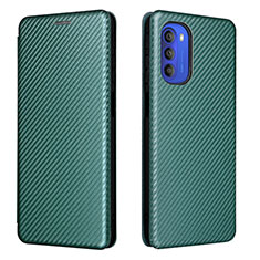 Funda de Cuero Cartera con Soporte Carcasa L02Z para Motorola Moto G51 5G Verde