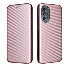 Funda de Cuero Cartera con Soporte Carcasa L02Z para Motorola Moto G62 5G Oro Rosa