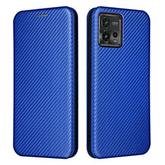 Funda de Cuero Cartera con Soporte Carcasa L02Z para Motorola Moto G72 Azul