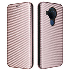 Funda de Cuero Cartera con Soporte Carcasa L02Z para Nokia 5.4 Oro Rosa