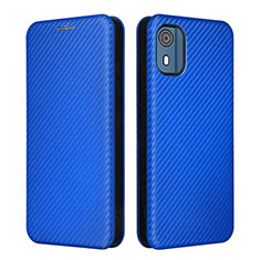 Funda de Cuero Cartera con Soporte Carcasa L02Z para Nokia C02 Azul