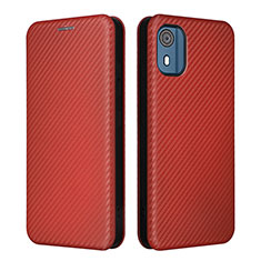 Funda de Cuero Cartera con Soporte Carcasa L02Z para Nokia C02 Marron