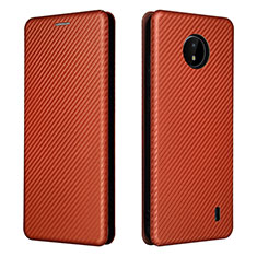 Funda de Cuero Cartera con Soporte Carcasa L02Z para Nokia C10 Marron