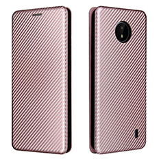 Funda de Cuero Cartera con Soporte Carcasa L02Z para Nokia C10 Oro Rosa