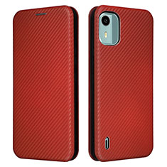 Funda de Cuero Cartera con Soporte Carcasa L02Z para Nokia C12 Marron