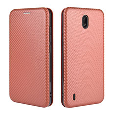 Funda de Cuero Cartera con Soporte Carcasa L02Z para Nokia C2 Marron