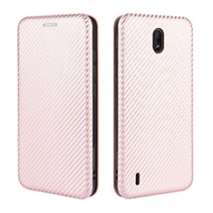 Funda de Cuero Cartera con Soporte Carcasa L02Z para Nokia C2 Oro Rosa