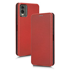 Funda de Cuero Cartera con Soporte Carcasa L02Z para Nokia C210 Marron