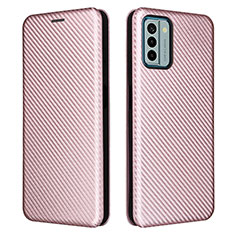 Funda de Cuero Cartera con Soporte Carcasa L02Z para Nokia G22 Oro Rosa