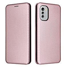 Funda de Cuero Cartera con Soporte Carcasa L02Z para Nokia G60 5G Oro Rosa