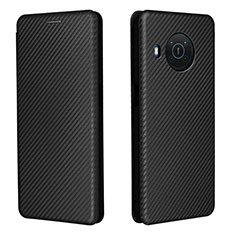 Funda de Cuero Cartera con Soporte Carcasa L02Z para Nokia X10 Negro