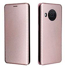 Funda de Cuero Cartera con Soporte Carcasa L02Z para Nokia X10 Oro Rosa