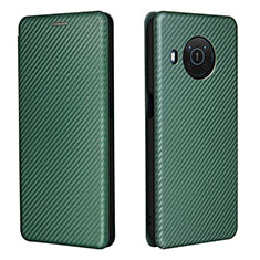 Funda de Cuero Cartera con Soporte Carcasa L02Z para Nokia X10 Verde