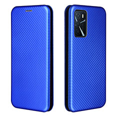 Funda de Cuero Cartera con Soporte Carcasa L02Z para Oppo A16 Azul