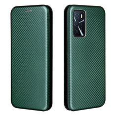 Funda de Cuero Cartera con Soporte Carcasa L02Z para Oppo A16 Verde