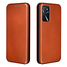 Funda de Cuero Cartera con Soporte Carcasa L02Z para Oppo A16s Marron