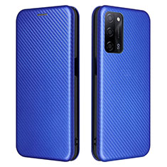 Funda de Cuero Cartera con Soporte Carcasa L02Z para Oppo A55 5G Azul