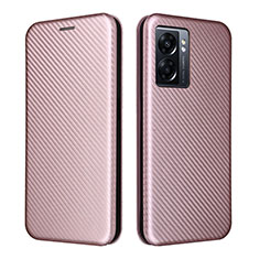 Funda de Cuero Cartera con Soporte Carcasa L02Z para Oppo A57 5G Oro Rosa